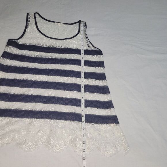 Mystree Anthropologie Sheer Lace Sleeveless Blouse Tank Top Medium‎ Romantic - Picture 9 of 10